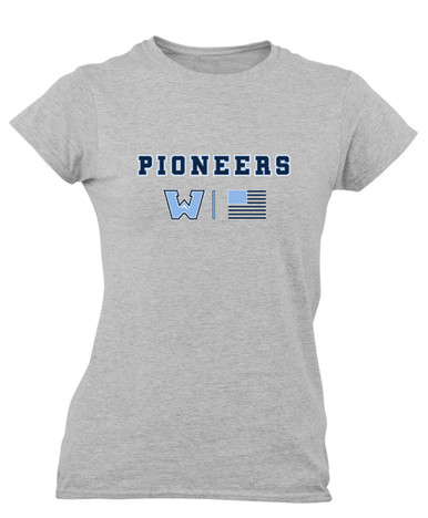 Watauga Pioneers Team Colors Flag Women's SS T-Shirt