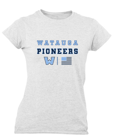 Watauga Pioneers Spirit Flag Women's SS T-Shirt