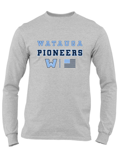 Watauga Pioneers Spirit Flag Men's LS T-Shirt