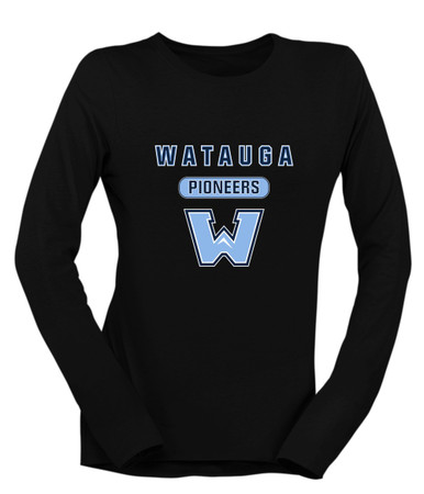 Watauga Pioneers Mascot #3 Women's LS T-Shirt