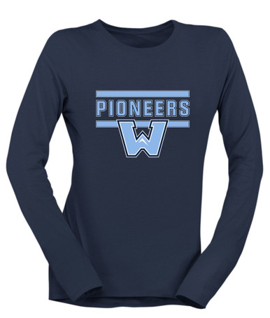 Watauga Pioneers Mascot #5 Women's Premium LS T-Shirt