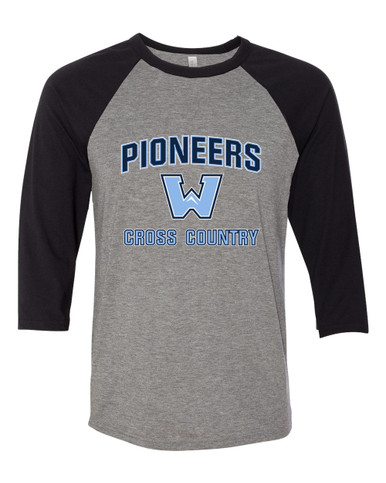 Watauga Pioneers Cross Country Men's Baseball T-Shirt