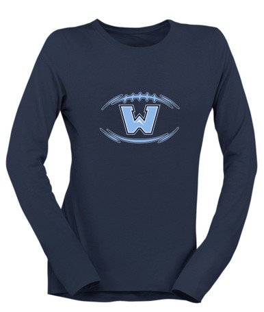 Watauga Pioneers Football #3 Women's Premium LS T-Shirt