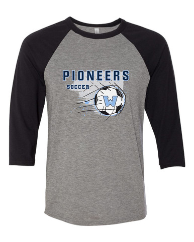 Watauga Pioneers Soccer #2 Men's Baseball T-Shirt