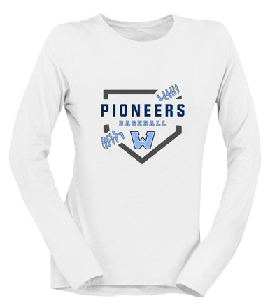 Watauga Pioneers Baseball #2 Women's LS T-Shirt