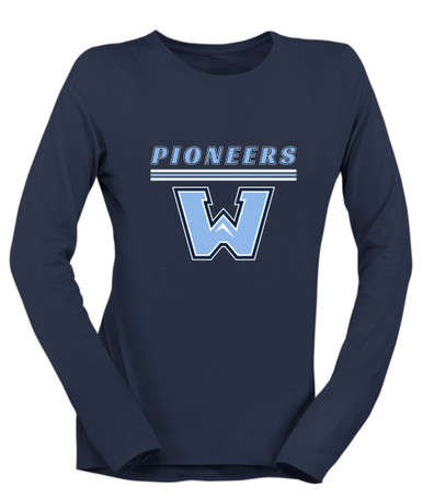 Watauga Pioneers Mascot #8 Women's Premium LS T-Shirt