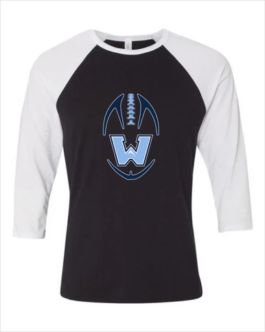 Watauga Pioneers Football #4 Women's Baseball T-Shirt