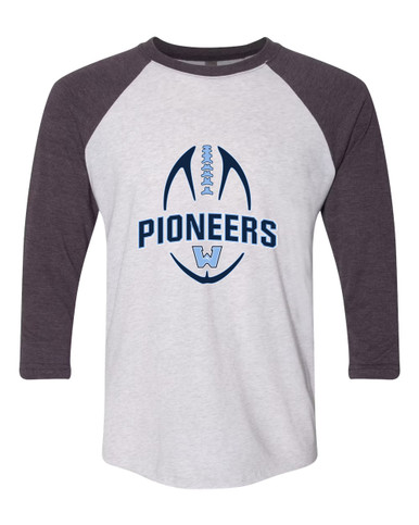 Watauga Pioneers Football #5 Women's Baseball T-Shirt