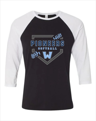 Watauga Pioneers Softball #2 Women's Baseball T-Shirt