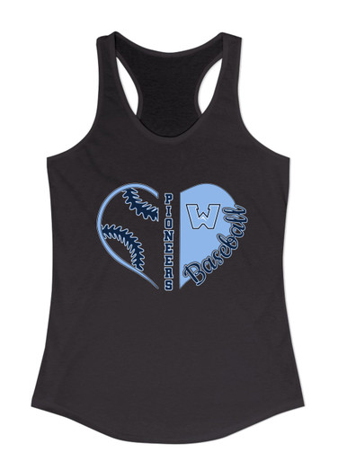 Watauga Pioneers Heart Baseball Women's Tank Top