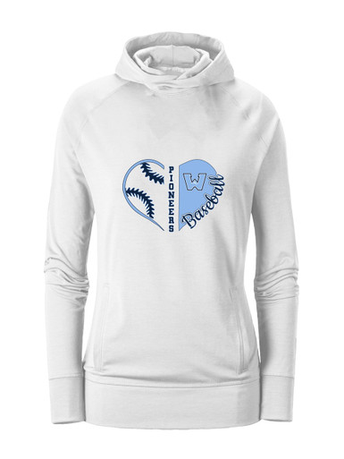 Watauga Pioneers Heart Baseball Women's Hoodie