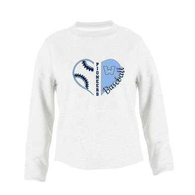 Watauga Pioneers Heart Baseball Women's Sweatshirt