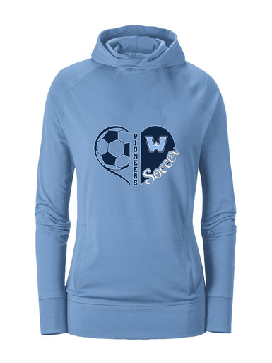 Watauga Pioneers Heart Soccer Women's Hoodie