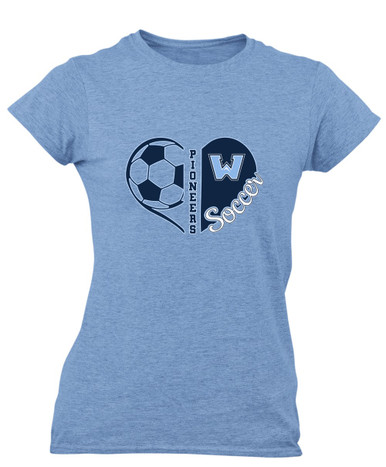 Watauga Pioneers Heart Soccer Women's SS T-Shirt