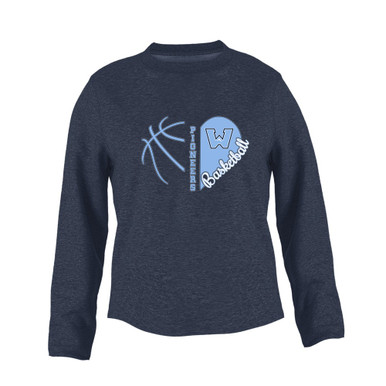 Watauga Pioneers Heart Basketball Women's Sweatshirt