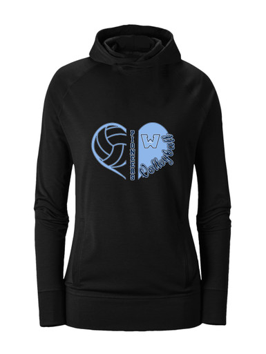 Watauga Pioneers Heart Volleyball Women's Hoodie