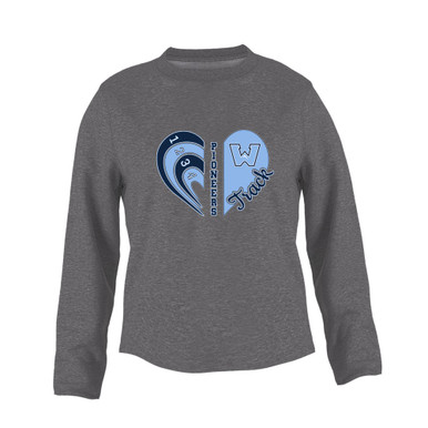 Watauga Pioneers Heart Track Women's Sweatshirt
