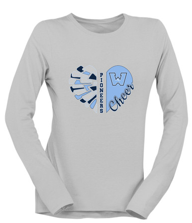 Watauga Pioneers Heart Cheer Women's LS T-Shirt