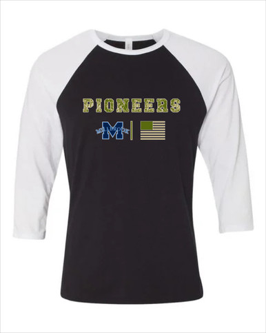 Millbrook Pioneers Camo Flag Women's Baseball T-Shirt
