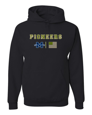 Millbrook Pioneers Camo Flag Men's Premium Hoodie