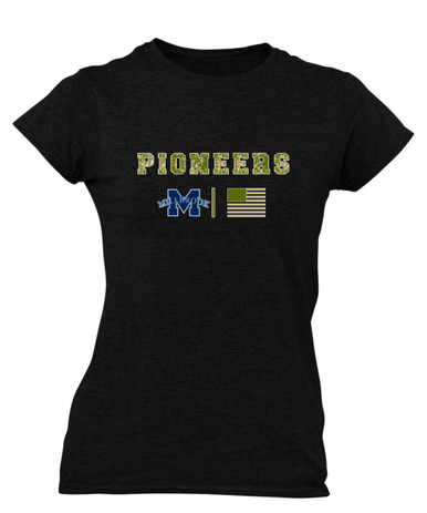 Millbrook Pioneers Camo Flag Women's Premium SS T-Shirt