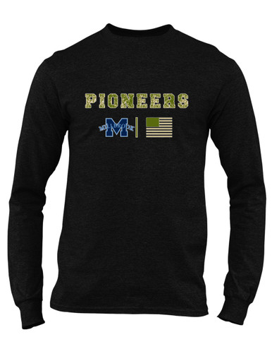 Millbrook Pioneers Camo Flag Men's LS T-Shirt