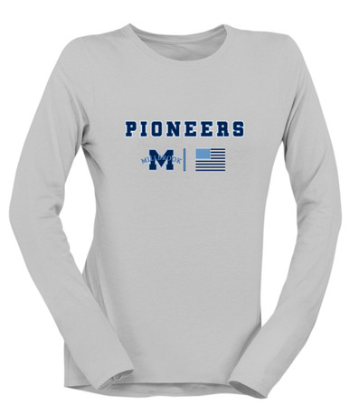 Millbrook Pioneers Team Colors Flag Women's LS T-Shirt