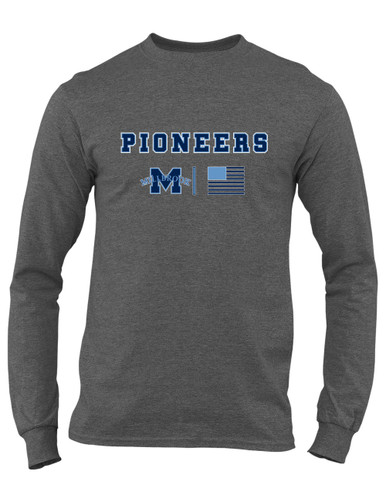 Millbrook Pioneers Team Colors Flag Men's LS T-Shirt