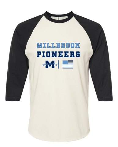 Millbrook Pioneers Spirit Flag Women's Baseball T-Shirt
