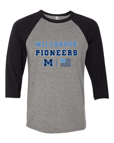 Millbrook Pioneers Spirit Flag Men's Baseball T-Shirt
