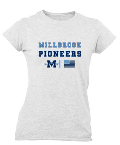 Millbrook Pioneers Spirit Flag Women's Premium SS T-Shirt