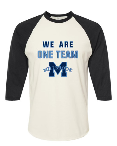 Millbrook Pioneers We Are One Team Women's Baseball T-Shirt