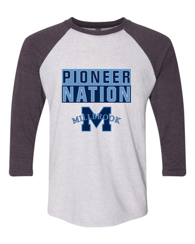 Millbrook Pioneers Nation #1 Women's Baseball T-Shirt