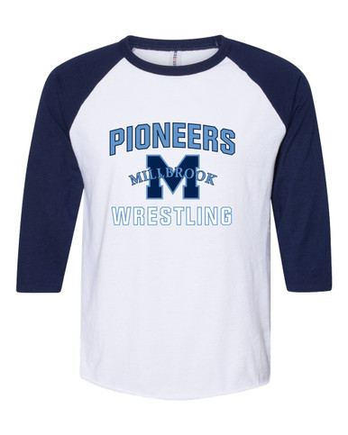Millbrook Pioneers Wrestling Women's Baseball T-Shirt