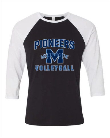 Millbrook Pioneers Volleyball Women's Baseball T-Shirt