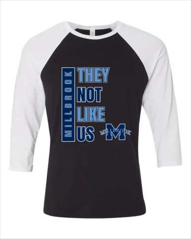 Millbrook Pioneers They Not Like Us #1 Women's Baseball T-Shirt