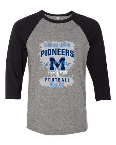 Millbrook Pioneers Football #6 Women's Baseball T-Shirt