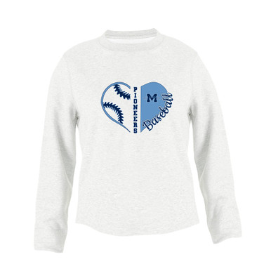 Millbrook Pioneers Heart Baseball Women's Sweatshirt