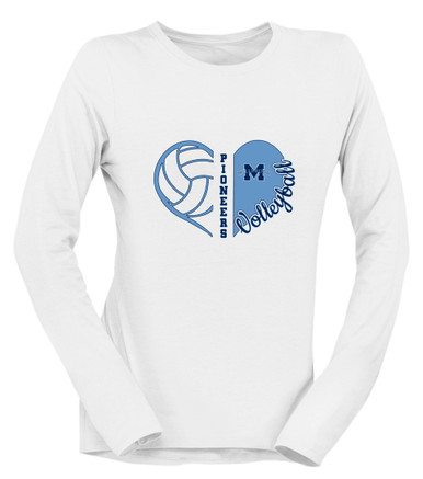 Millbrook Pioneers Heart Volleyball Women's Premium LS T-Shirt