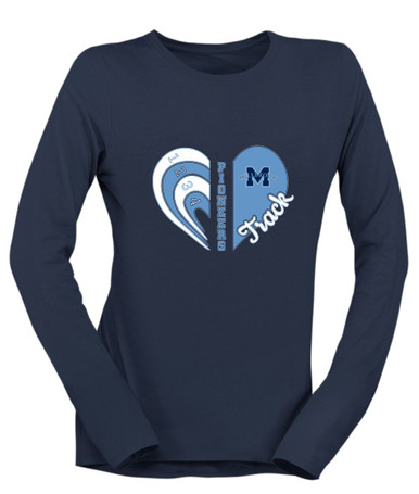 Millbrook Pioneers Heart Track Women's Premium LS T-Shirt