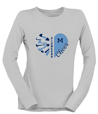 Millbrook Pioneers Heart Cheer Women's LS T-Shirt