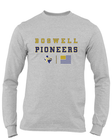 Boswell Pioneers Spirit Flag Men's LS T-Shirt