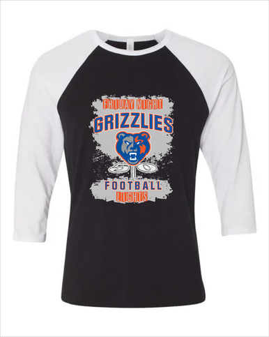Grand Oaks Grizzlies Football #6 Women's Baseball T-Shirt