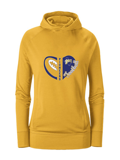 Boswell Pioneers Heart Football Women's Hoodie
