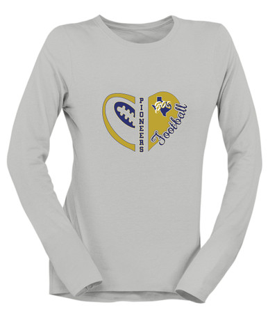 Boswell Pioneers Heart Football Women's Premium LS T-Shirt