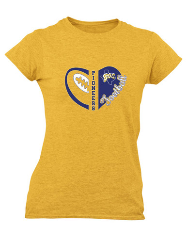Boswell Pioneers Heart Football Women's Premium SS T-Shirt