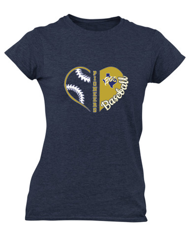Boswell Pioneers Heart Baseball Women's SS T-Shirt