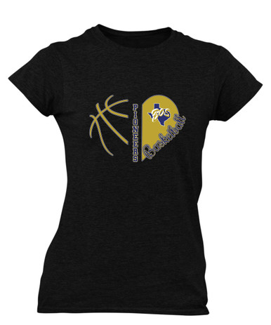 Boswell Pioneers Heart Basketball Women's SS T-Shirt