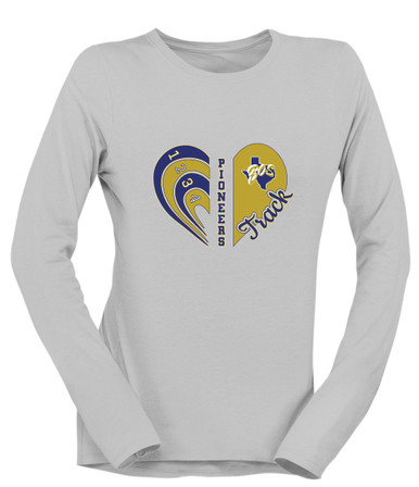 Boswell Pioneers Heart Track Women's LS T-Shirt