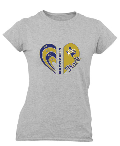 Boswell Pioneers Heart Track Women's Premium SS T-Shirt